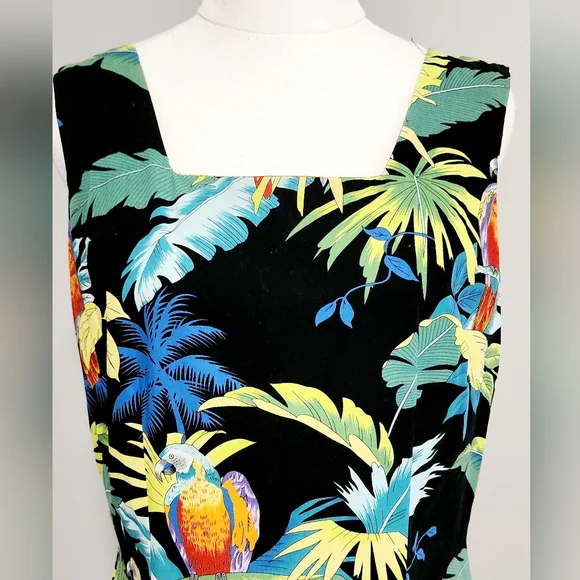 SHANNON MARIE Vintage Women Short Dress Size L Black Sleeveless Square Neck Zip - Picture 2 of 6